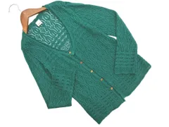 axes femme アクシーズファム 透かし編み ニット カーディガン 緑 ■◇ レディース