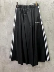 新品訳あり■CONVERSE コンバース ロゴ刺繍 ストレッチ サイドライン フレア ロング スカート sizeM/黒 ■◆ レディース
