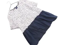 ZARA ザラ 切替 ペプラム フリンジ カットソー sizeM/紺 ■◇ レディース