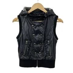 Burberry Blue Label(バーバリーブルーレーベル) ベスト サイズ38 M レディース美品  - 黒 中綿/フード着脱可