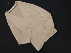 ZARA ザラ リネン混 Vネック カーディガン sizeM/ベージュ ■◇ レディース