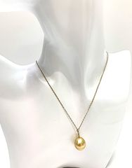 S【極稀/茶金】13.2mm 南洋白蝶真珠 K18 ダイヤペンダント✨ - メルカリ