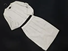 Demi-Luxe BEAMS デミルクスビームス ツイード ノーカラー ジャケット スカート セットアップ size36/ライトグレー ■◇ レディース