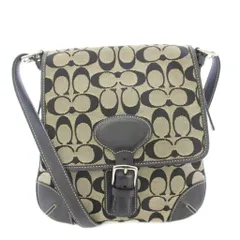 コーチ COACH ショルダーバッグ シグネチャー バイカラー キャンバス レザー グレー 黒 ブラック 6079 /BB