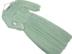 ZARA ザラ タック シフォン Aライン ワンピース sizeS/緑 ■◇ レディース