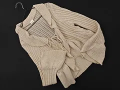 axes femme アクシーズファム フリル ラメ ニット カーディガン sizeM/ライトベージュ ■◇ レディース