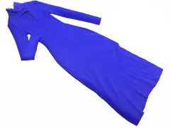 新品 ZARA ザラ フロントカット タートルネック リブ ニット ワンピース sizeL/青 ■◇ レディース