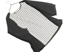 grove グローブ ストライプ 切替 カットソー sizeL/黒ｘ白 ■◇ レディース