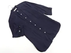 JOURNAL STANDARD ジャーナルスタンダード リネン100% バンドカラー シャツ sizeM/濃紺 ■◇ メンズ