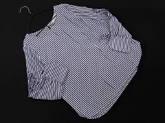 any SiS エニィスィス ストライプ 刺繍 プルオーバー シャツ size1/紺ｘ白 ■◇ レディース