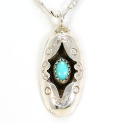 中古 インディアンジュエリー ナバホ族 ターコイズシルバーコンチョ 