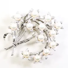 シルバー ブローチ パール（真珠） 総重量約16.1g