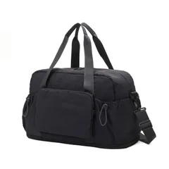 [Takusan Shopping] ボストンバッグ 大容量 拡張 軽量 キャリーオンバッグ サブバッグ 折り畳み 2WAY コンパクト 一泊二日 合宿 旅行 修学旅行 ユニセックス (ブラック) [ブラック]