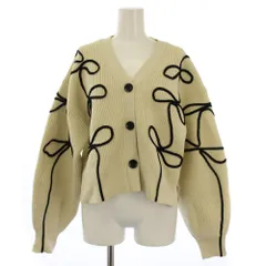 アダムエロペ Adam et Rope' 24AW ラインニットカーディガン 長袖 F アイボリー GAK-24060-B /BM