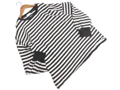 LOWRYS FARM ローリーズファーム スウェット ボーダー プルオーバー カットソー sizeF/白ｘ黒 ■◇ レディース