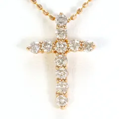 K18PG ネックレス ダイヤモンド 0.30ct 総重量約1.8g 約40cm