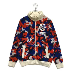 中古 メンズ パーリーゲイツ PEARLY GATES ニットアウター 4(M) 青×赤 ブルー系 裏地付き カモフラ柄 フード付き