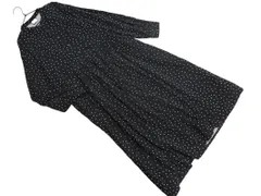 URBAN RESEARCH DOORS アーバンリサーチドアーズ ドット柄 バンドカラー シャツ ワンピース 黒 ■◇ レディース