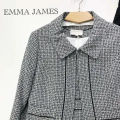 EMMA JAMES エマジェイムス フォーマル 3点セット ジャケット ワンピース スカート 7号 ブラック ホワイト ツイード レディース ファッション_208021