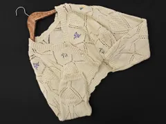 repipi armario レピピアルマリオ 透かし編み 刺繍 カーディガン sizeS/オフホワイト ■◇ レディース