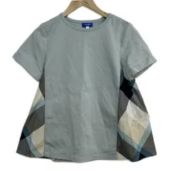 ブルーレーベルクレストブリッジ 半袖カットソー サイズ38 M レディース美品  - ライトブルー×アイボリー×マルチ