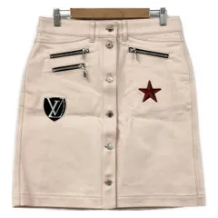 LOUIS VUITTON(ルイヴィトン) 巻きスカート サイズ40 M レディース美品  - FGSK13JQD ピンク ひざ丈/デニム/ワッペン