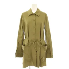 セオリー Theory シャツジャケット ステンカラー アウター ミドル丈 ストレッチ ワンカラー 麻 リネン S カーキ /BB