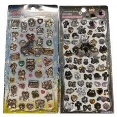 #ジュエルプチドロップステッカー 2枚セット 明日もずっとラブ友 ストーンつき