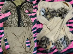 SHEIN 姉ギャル トップス セット (ヒョウ柄 レオパード ニット オフショルダー ゴージ ロング)