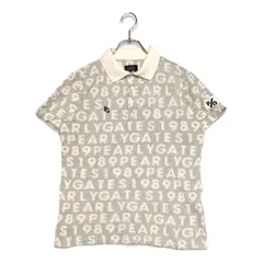 中古 メンズ パーリーゲイツ PEARLY GATES 半袖ポロシャツ 4(M) ホワイト系 ロゴ総柄 カノコ