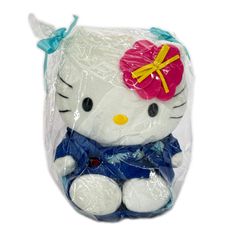 ハローキティ ぬいぐるみ 2005年 ウインク 天使の羽 水色 サンリオ L 大 ハローキティ ぬいぐるみ 2005年 ウインク 天使の羽 水色 サンリオ L