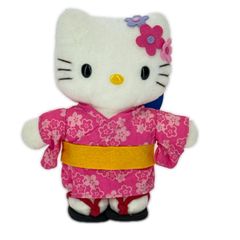 ハローキティ ぬいぐるみ 浴衣 祭り うちわ付き - メルカリ