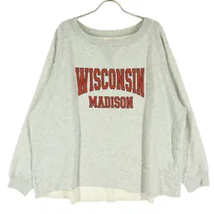 niko and... ニコアンド カレッジプリント 長袖 トレーナー L グレー スウェット レディース 古着