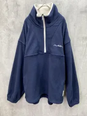 訳あり新品 DISCUS ディスカス ワンポイント刺繍＆ネームタグデザインハーフジップ フリース ジャケット sizeL/ネイビー ◆■レディース