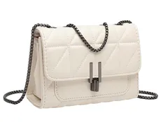 [SLOW＆MELLOW] ショルダーバッグ コンパクト レザー 調 キルティング レディース ミニ 韓国 斜め掛け エレガント カジュアル 上品 2カラーバッグ カバン鞄 BAG 肩掛け シンプル 白 黒 色 ブラック ホワイト 旅行 サブバッ [ブラック]