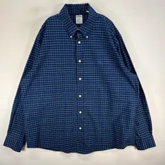 古着 ブルックスブラザーズ Brooks Brothers 長袖シャツ ロゴ 刺繍 チェック REGENT FIT XL  ネイビー系 マルチカラー メンズ