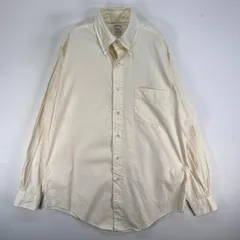 古着 ブルックスブラザーズ Brooks Brothers 長袖シャツ ボタンダウン Makers USA製 M  イエロー系 無地 メンズ
