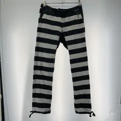 【中古】WEST RIDE ボーダースウェットパンツ ブラック/グレー サイズ34[19]のサムネイル