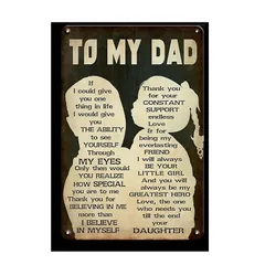 新品 ブリキ看板 父 娘 メッセージ 英語 レトロ インテリア 壁飾り ヴィンテージ風 To My Dad 感謝 ディスプレイ