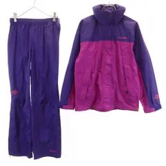 Columbia コロンビア レインジャケット 上下 セットアップ S パープル系 収納袋付き レディース 古着