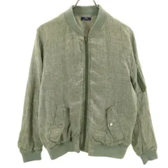 ITEMS URBAN RESEARCH アイテムズアーバンリサーチ リネン フライトジャケット 38 オリーブ系 メンズ 古着