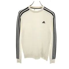 adidas アディダス 長袖 ニット M ホワイト セーター レディース 古着のサムネイル