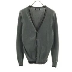 ZARA MAN ザラマン 長袖 Vネック リブ ニットカーディガン M グレー メンズ 古着