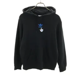 adidas Originals アディダスオリジナルス トレフォイルロゴ 長袖 東京キー シティ スウェットパーカー S ブラック TOKYO メンズ 古着