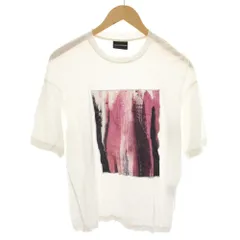 エンポリオアルマーニ EMPORIO ARMANI Tシャツ カットソー クルーネック 半袖 グラフィックプリント S 白 ホワイト ピンク 6L1T75 1JUVZ /YT