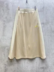 美品 PUMA プーマ CORE HERITAGE ニット ロング スカート イエローロゴ ワンポイント刺繍 sizeM/ベージュ  ■◇レディース