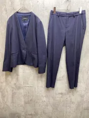 UNITED ARROWS green label relaxing ドビー ブッチャー セットアップ ジャケット パンツ スーツ size上38/下36/ネイビー ◇■◎レディース