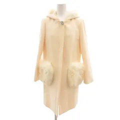 ミッシュマッシュ MISCH MASCH コート 上着 ウール S 白 ホワイト フード付き ファーポケット /SC ■ECF001