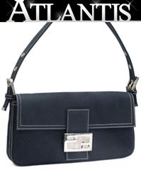 フェンディ FENDI マンマバケット ショルダーバッグ デニム ネイビー