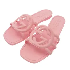 GUCCI グッチ インターロッキングG ウィメンズ スライド サンダル ピンク系【極上美品】【中古】